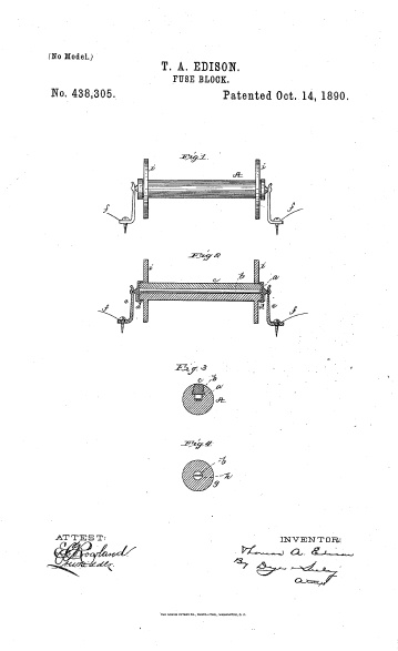 Патент на предохранитель, 1890 год